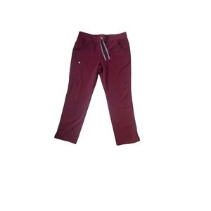 FIGS Technical Collection Scrub Pants Drawstring Burgundy Size‎ L